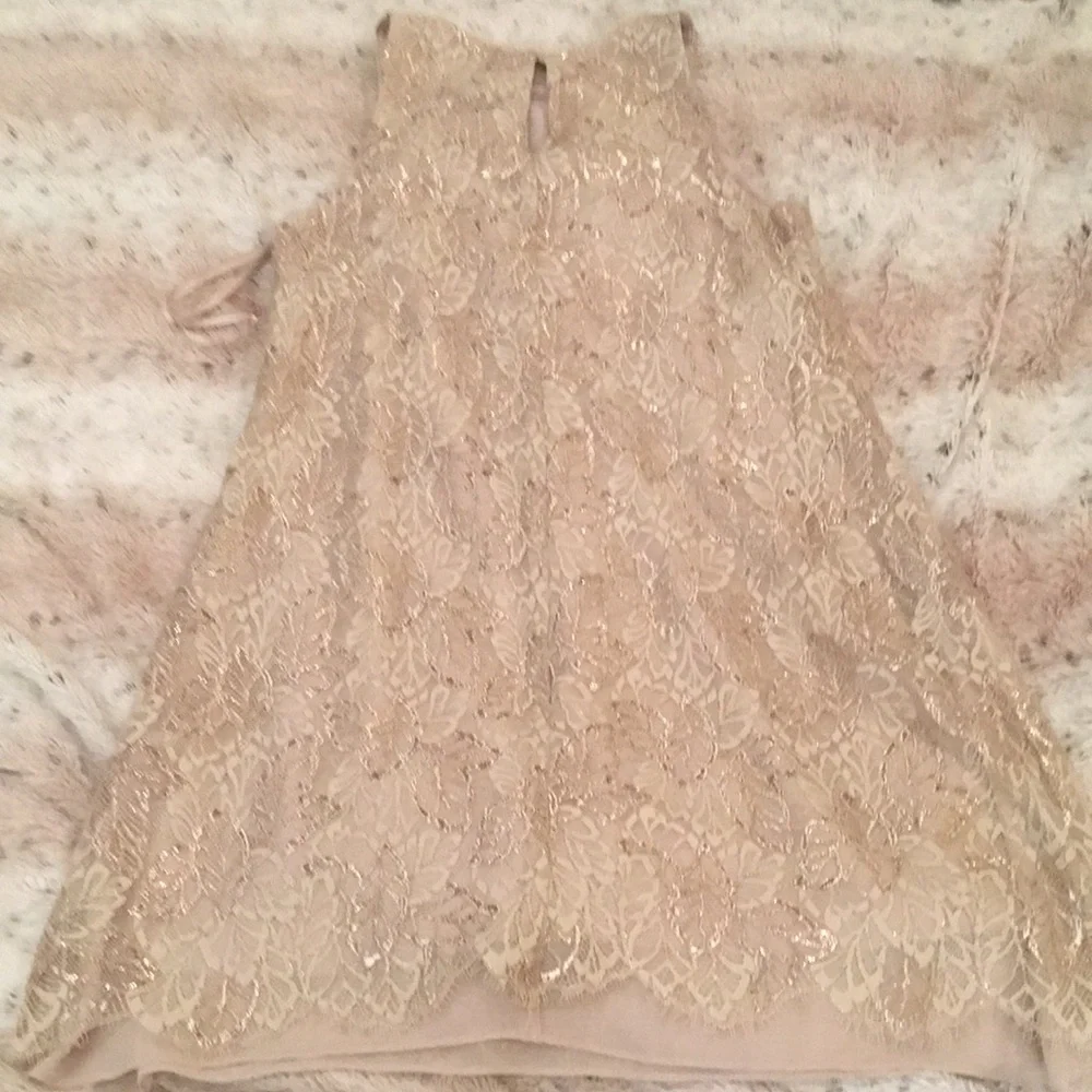 Ralph Lauren Tan and Gold A-Line Mini Dress - Picture 12 of 12